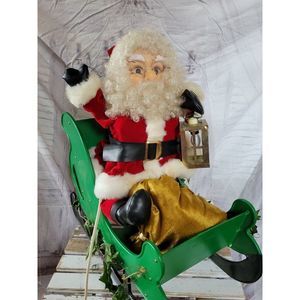 Santa sleigh motionette vintage Xmas home decor large